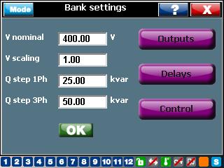 4 and 4.2.1.1. for the controller mode setting and locking/unlocking. 4.2.1.1 Bank settings start->settings->manual settings->bank settings The Bank Settings menu includes all configuration parameters related to the bank.
