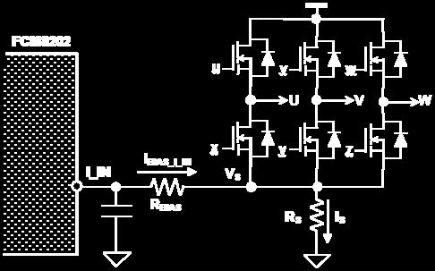 over-current protection. The I_IN pin outputs 50 µa current to provide a DC bias on the I_IN terminal to prevent a negative voltage. Equation 1 shows the I_FB and the I_IN. A 0.