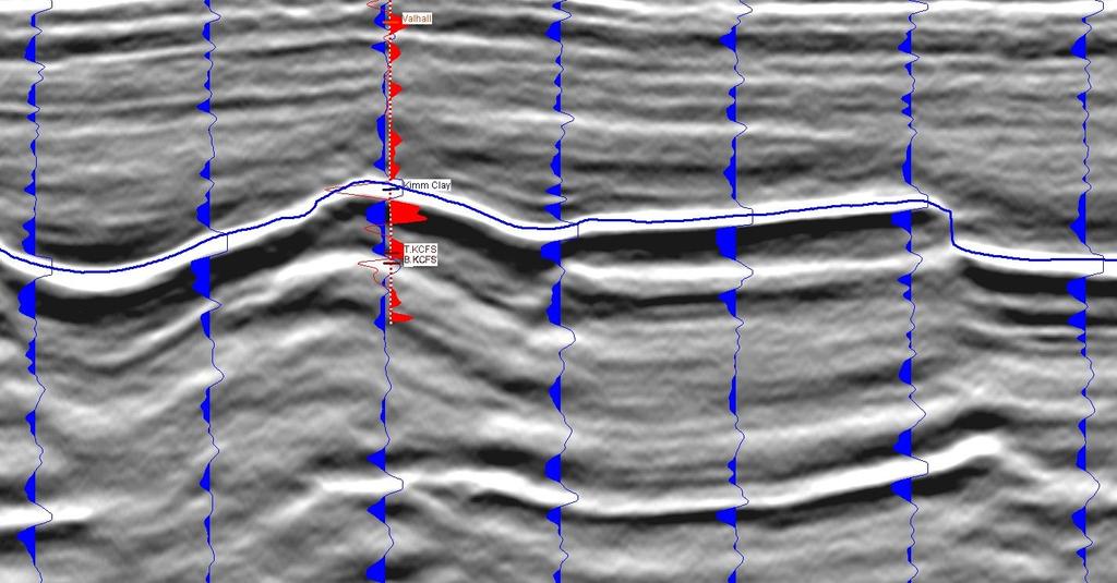 Broadband Well synthetic, deep tie Low frequency package NB: Well synthetic phase reversed for display purposes This sub-bcu low frequency package is clearly visible on broadband seismic but not on