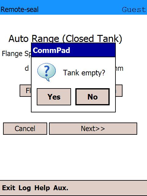 Yamatake Corporation Appendix-A Automatic Calculation of Flange Span When the tank is empty, the distance between the flanges can be calculated automatically.