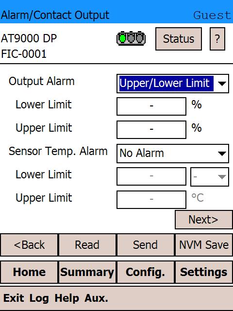 Appendix-A Yamatake Corporation (2) To change the lower limit of the output alarm, tap the Lower Limit display field of the Output Alarm. (3) The input screen for the lower limit will appear.