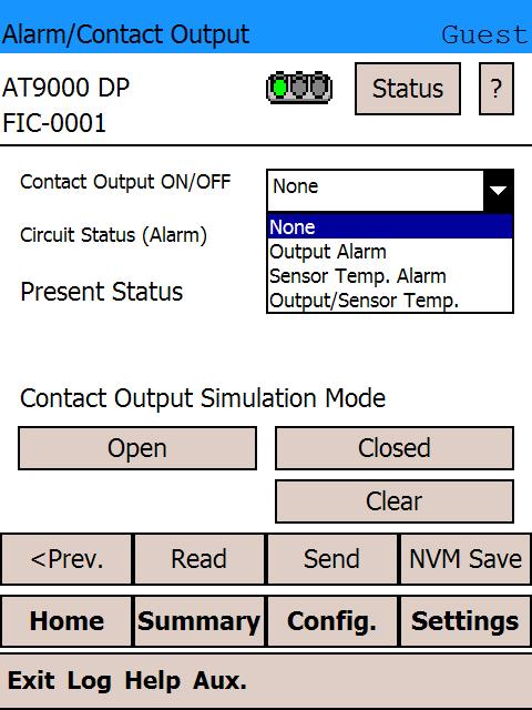 Appendix-A Yamatake Corporation (5) On the Alarm/Contact Output screen (second page), you can configure and simulate the contact outputs shown below.