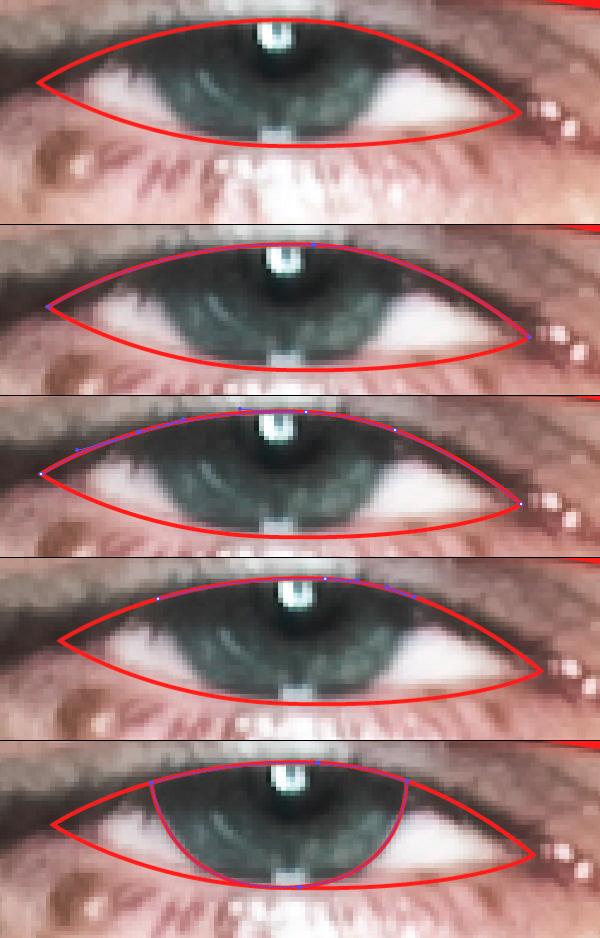 Step 3B Simply use the process described above to get the black shape of the pupil as well as the