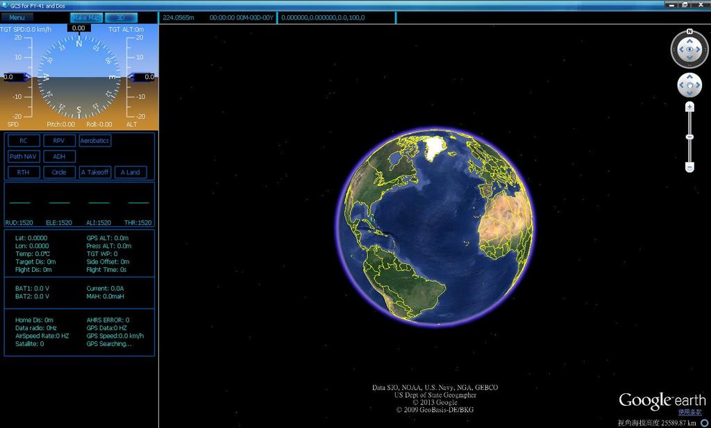 c) Confirmation has been connected to the network, click the 3D button,you can switch to the Google earth map. Note: If you can t open FYGCS5.