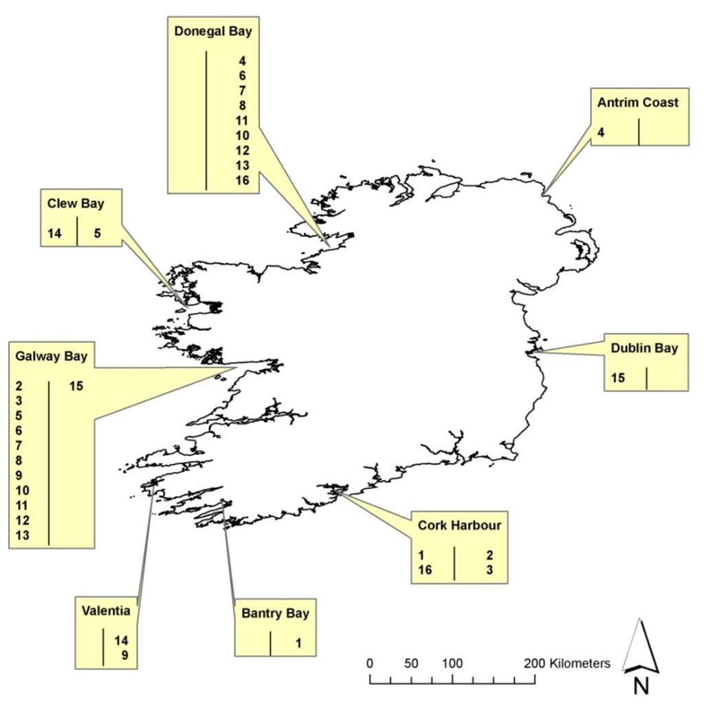 Figure 4. Photo-identification matches of bottlenose dolphins from around the Irish coast (from O Brien et al.