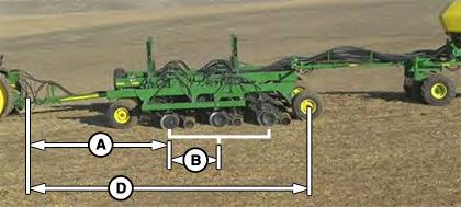 Seeder A or 1) Connection Point to first ground contact point. B or 2) First ground contact point to seed drop point.