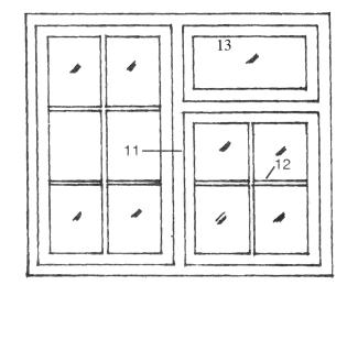 114 :: Certificate in Construction Supervision (CIVIL) Shutter Hold fast Frame Exploded Section Plaster Fig. 15.2: Flush doors Fig 15.3: Hinged window 1. Hinge 2. Hold fast 3.