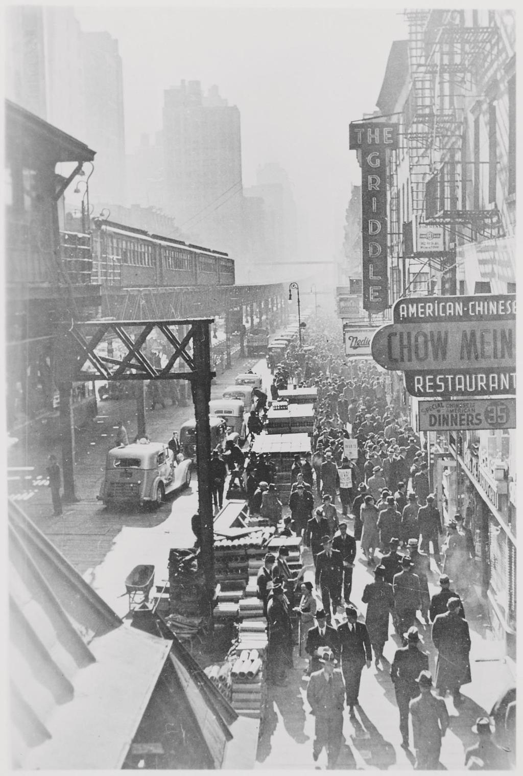 New York Sixth Avenue Raised Train Line with crowded 6th Ave below. Owned by Alice s grandfather Theron Butler.