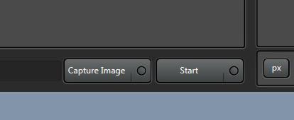 At right, the Capture Image button is used to acquire a single image. The Start button is used to initiate acquisition of a stack or a sequence.