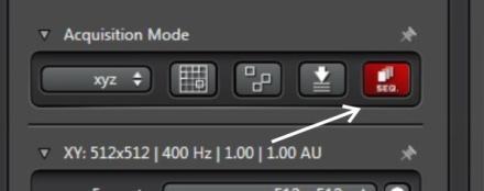Alternate Acquisition Modes Sequential Click on the right-most icon in the Acquisition Mode menu.