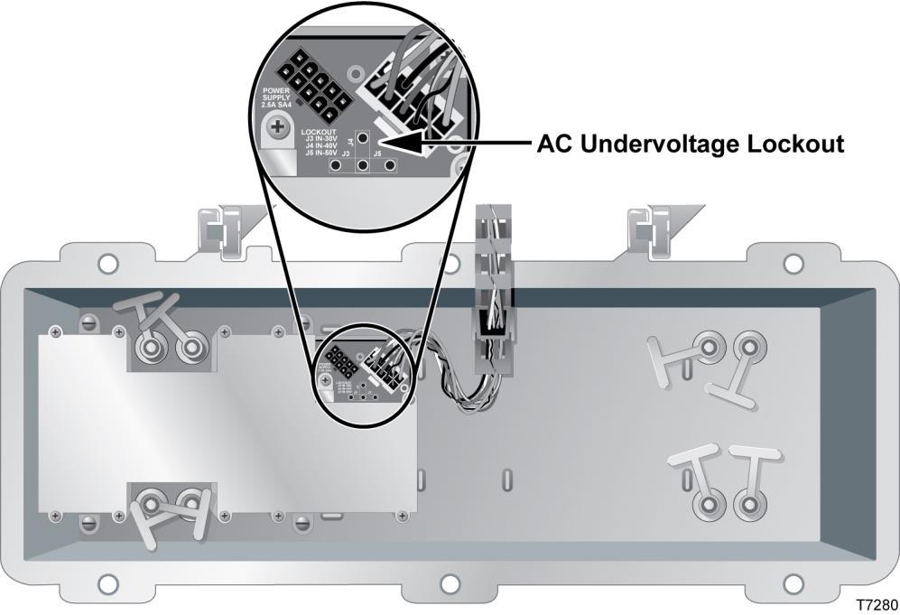 Chapter 2 Installation and Configuration 1 Locate the AC undervoltage lockout selector on the