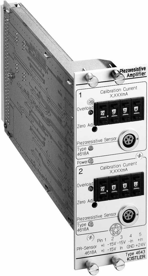 Multichannel System for Engine Indication, 5044A, 4643, 5738A..., 5740A..., 5669... Technical Data* Amplifier Module 4643 Number of channels 2 Amplification ma 20.