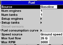 15-4 Setup > Fuel! WARNING Fuel consumption can change drastically depending upon the boat loading and the sea conditions. Always carry adequate fuel for the journey, plus a reserve.