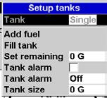 For the selected engine, you can enter: Flow filter: Most engines do not draw fuel from the tank at a steady rate.