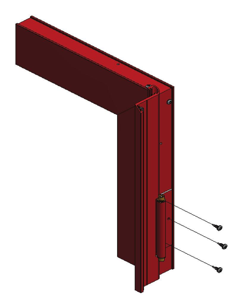 STEP 2. SECURING STORM DOOR HINGE SIDE FRAME INTO DOOR FRAME 1. If shims are necessary, attach shims to the Door Frame opening using tape so they remain in place while predrilling the mounting holes.