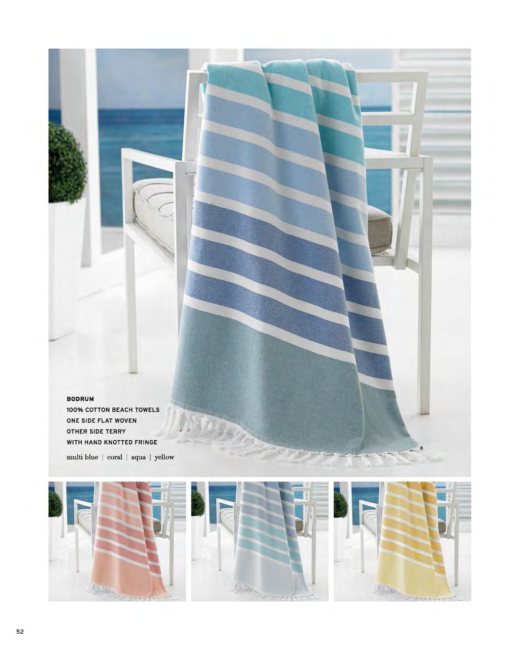 BODRUM 100% COTTON BEACH TOWELS ONE SIDE FLAT WOVEN OTHER SIDE
