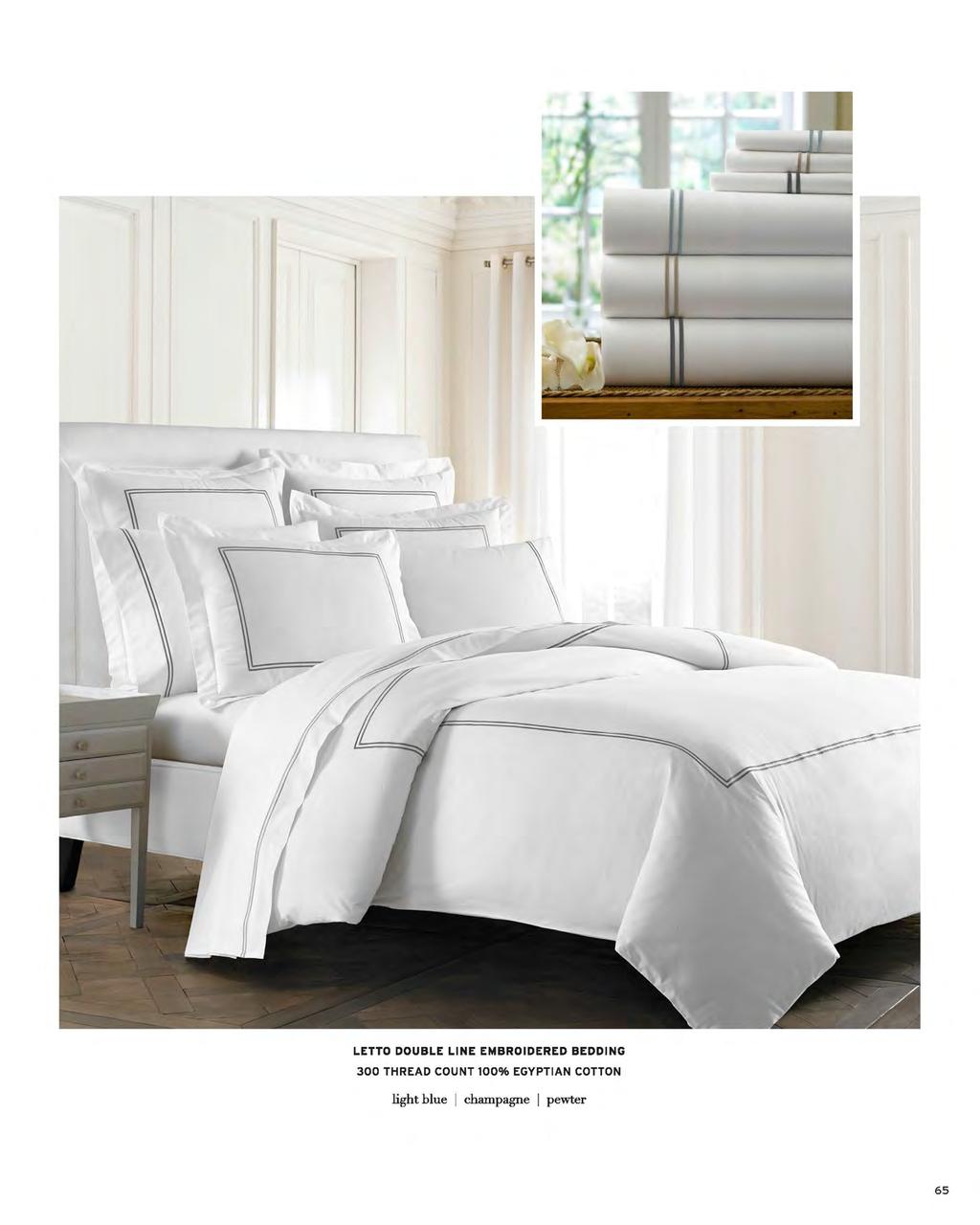 \ ('""' \ LETTO DOUBLE LINE EMBROIDERED BEDDING 300 THREAD