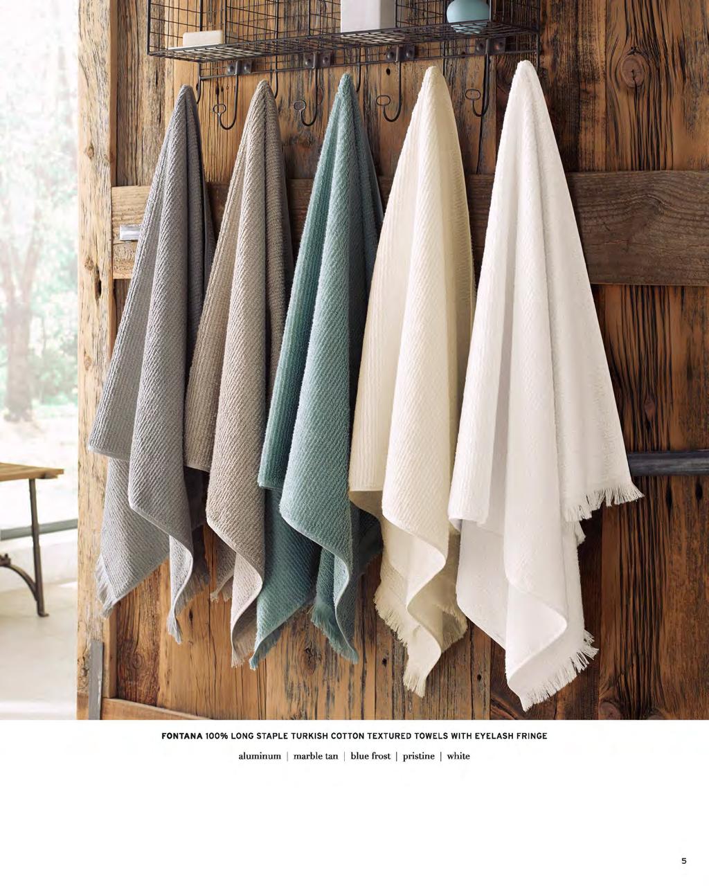 FONTANA 100% LONG STAPLE TURKISH COTTON TEXTURED TOWELS WITH