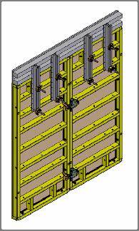 3.15. UPPER EXTRAFORMWORK WALERS 0.90, fixed to the upper part of the panels, are used as a base support, and they facilitate certain wooden formwork extensions.