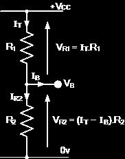 The single stage common emitter amplifier circuit shown above uses what is commonly called "Voltage Divider Biasing".
