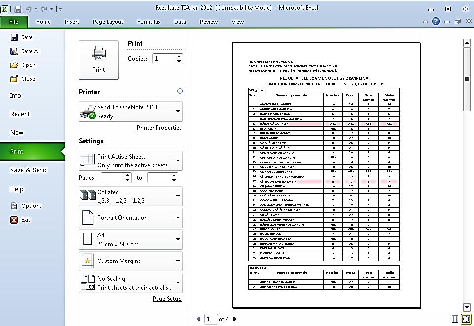 Tema 1 Noţiuni de bază Microsoft Excel 2010 În figura precedentă am indicat efectul apăsării butonului Options din fereastra Publish as PDF or XPS și anume configurarea opțiunilor de publicare în