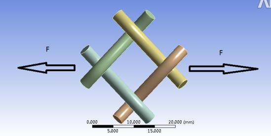 Figure 63 3D solid model of the unit cell Simulation The tensile test of the biaxial tubular structure along the longitudinal direction is considered to be equivalent to pure shear test.