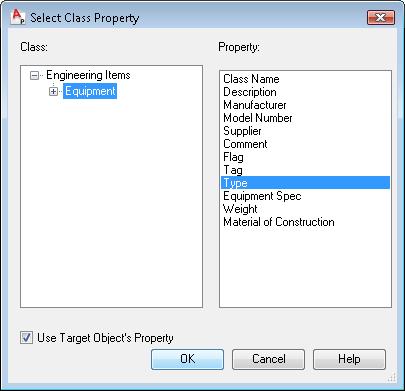 76 Chapter 5 Advanced Tasks Configure the P&ID Drawing Environment 6 In the Select Class Property