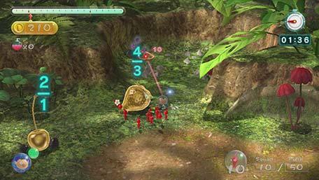 10 Mission Test your Pikmin prowess in three different types of mission. With two controllers, two players can work together! Collect Treasure!