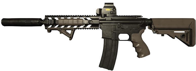 MK18 w silencer High shoot rate, silent, scope, long distance, average