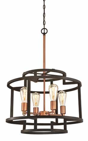 63329 4 Light Chandelier Oil Rubbed Bronze Finish with Highlights and