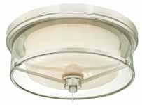 63308 3 Light Chandelier with Frosted Glass Inner and Clear Glass Outer Shades Height: 16" Diameter: 20" Use