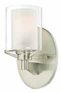 63307 6 Light Chandelier with Frosted Glass Inner and Clear Glass Outer Shades Height: 20" Diameter: 27.