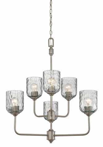 INDOOR Byron Collection Hand-blown glass in smoke grey finish is