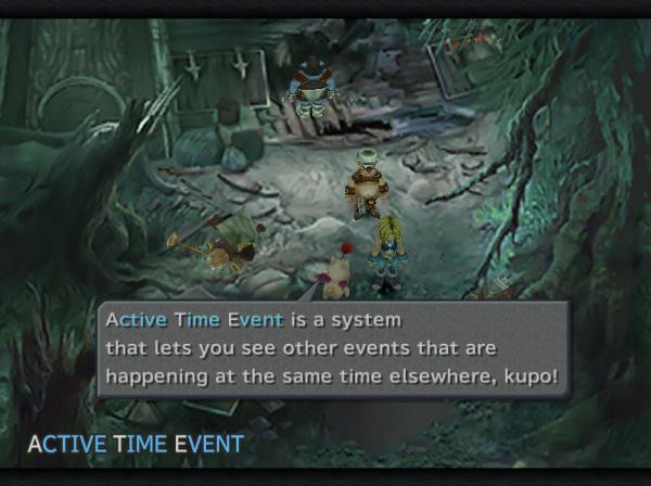 When the ATE icon appears at the bottom left portion of the screen, press the SELECT button to view the event. (If the text is gray, the event is shown automatically.