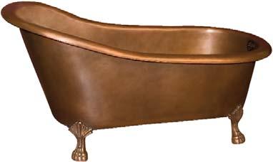 Galileo Double Slipper Copper Tub and Base Copper