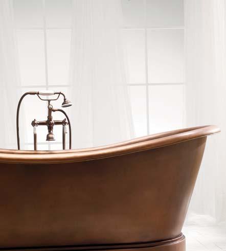 copper Scarlett Double Roll Top Copper Tub and Base COTDR72FB