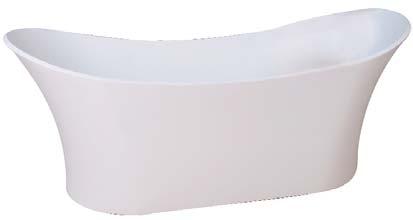 3 4" White Orfeo Freestanding Tub RTDEN59 Resin L 58 1 2" W 57" H