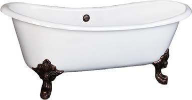 23¼" White Shown with polished chrome tub filler model