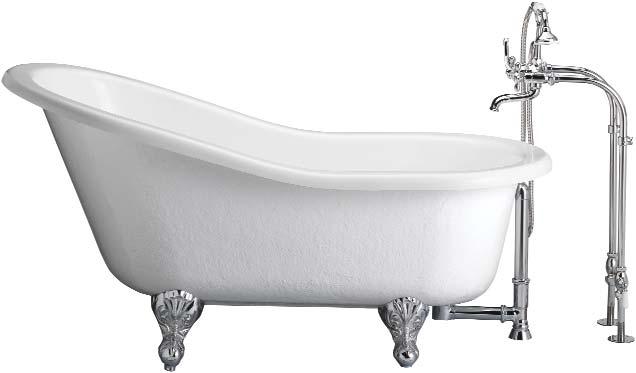 Shown with polished brass goose-neck tub diverter faucet model 4000.