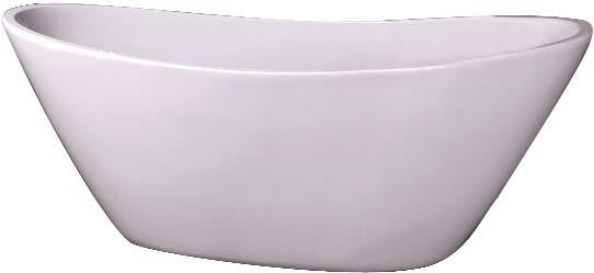 Nickelby Double Slipper Tub ATDSN68F Double acrylic L 67¼" W 31½" H
