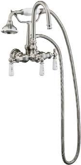 Tub Wall-Mounted Faucet with Hand Shower 4022 Available in polished chrome, polished brass, polished nickel, brushed nickel and oil