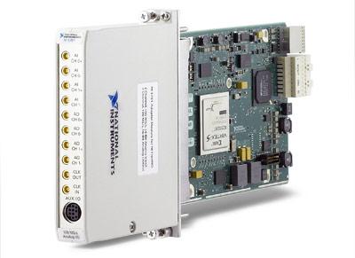 0 NI 5781R Baseband Transceiver for NI FlexRIO Dual 100 MS/s, 14-bit inputs Dual 100 MS/s, 16-bit outputs 2 Vpp differential I/O (1 Vpp single-ended capable) 40 MHz bandwidth (-3 db) External clock