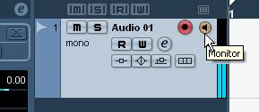By setting Mono In, we will be able to record the audio from the left input of our audio card into a track in Cubase LE. Setting the output to Stereo Out allows us to hear what we are recording. 3.