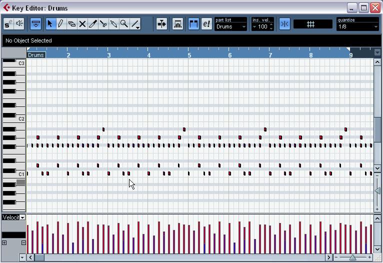 The Key Editor The Key Editor is where we can make changes to our MIDI data.! Load the project called Key Editor found in the Tutorial 3 
