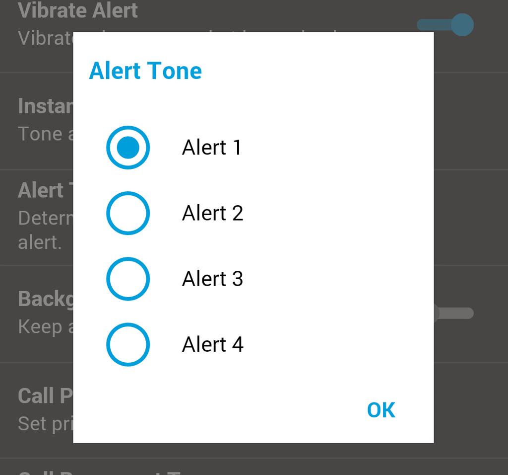 The tone is played when you select it. To change the Alert Tone setting: 1. From the Settings screen, scroll to and tap the Alert Tone setting.