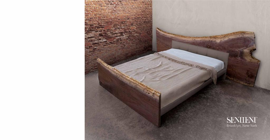 Shimna Live Edge Slab Bed A live edge bed that uses a single slab for both the headboard and the footboard American black walnut slabs are precious and come in many shapes and sizes.