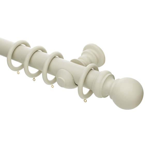 28mm All 28mm poles are available in the 120 150 180 200 240 300 360cm The classic ball finial which makes up the Honister and Woodline ranges is delivered with a different finish for each range to