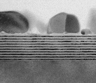 TEM cross sectional image of the samples 60deg 100mm Sn plate target Sn grain d=100 nm