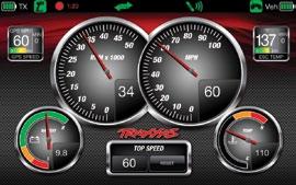 ADVANCED TUNING GUIDE Real-Time Telemetry With the installed telemetry sensors, the Traxxas Link dashboard comes to life showing you speed, battery voltage, RPM, and temperature.