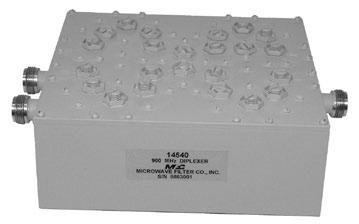 GSM-900 Filters EGSM-900 Duplexer Model 14540 Combining (2) highly selective bandpass filters in (1) configuration, this duplexer allows the cellular operator to receive and transmit without